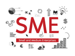 SME acronym with business doodles representing small and medium enterprises growth and productivity in Kenya.